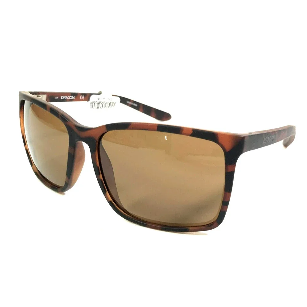 Dragon Sunglasses MONTAGE 246 Matte Tortoise Brown Square Frames w/ Brown Lenses